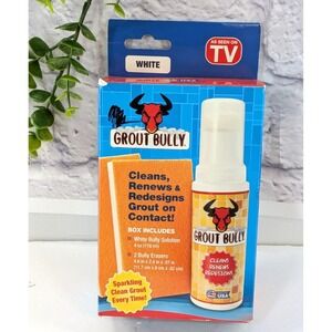 NEW🚨Grout Bully TAN 4oz Cleaning Solution + 2 Bully Erasers Clean Grout White